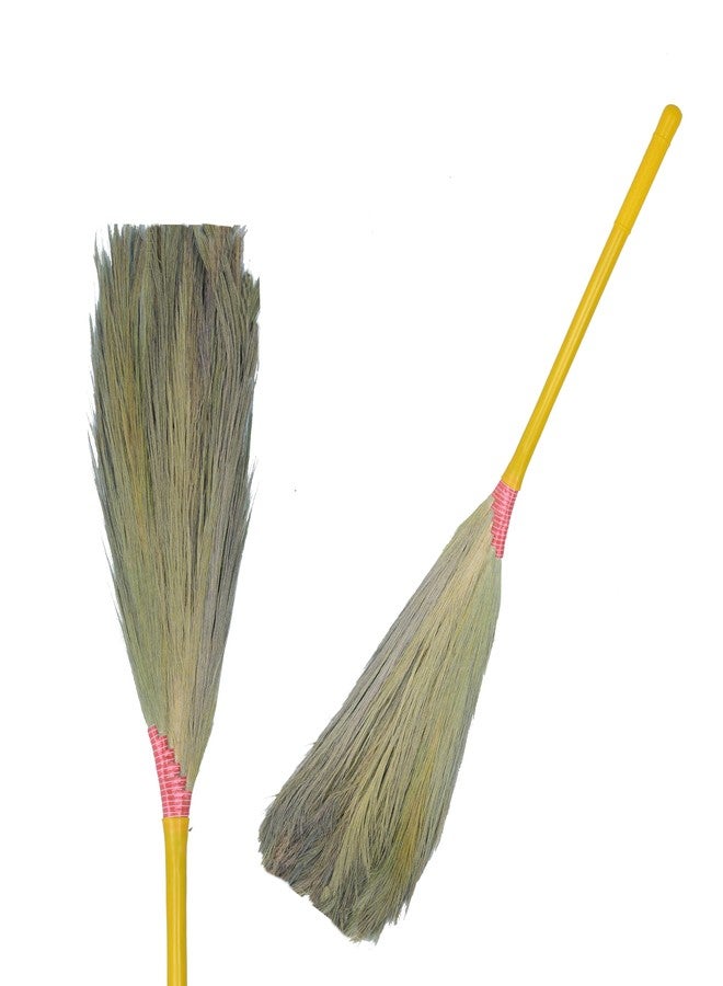 UMD 6 Finger Dustfree Natural Grass Broom, No backpain Broom, Jadoo Marne wala, jaduu dusting Sweeping Floor Cleaning Pack of 1 - Image 1